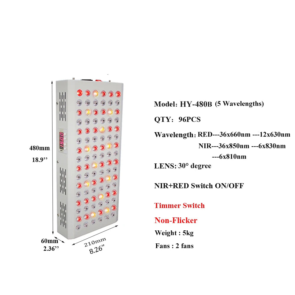 NIR LED Light Therapy Panels (2-5 colours)